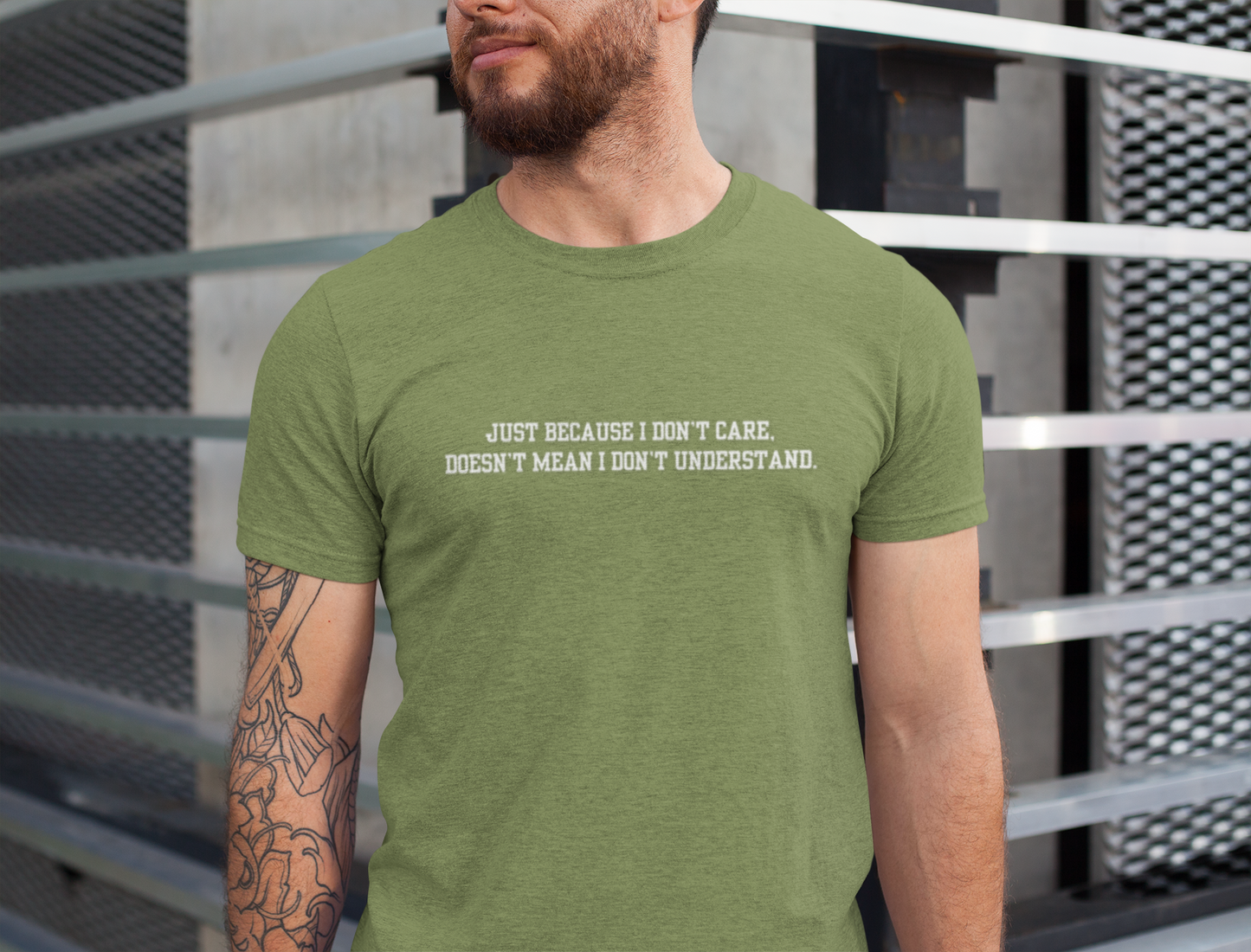Just Because I Don't Care Unisex Jersey Short Sleeve Tee, Funny Quote Shirt, Casual Graphic Tee, Birthday Gift, Everyday Wear, Trendy Statement T-Shirt