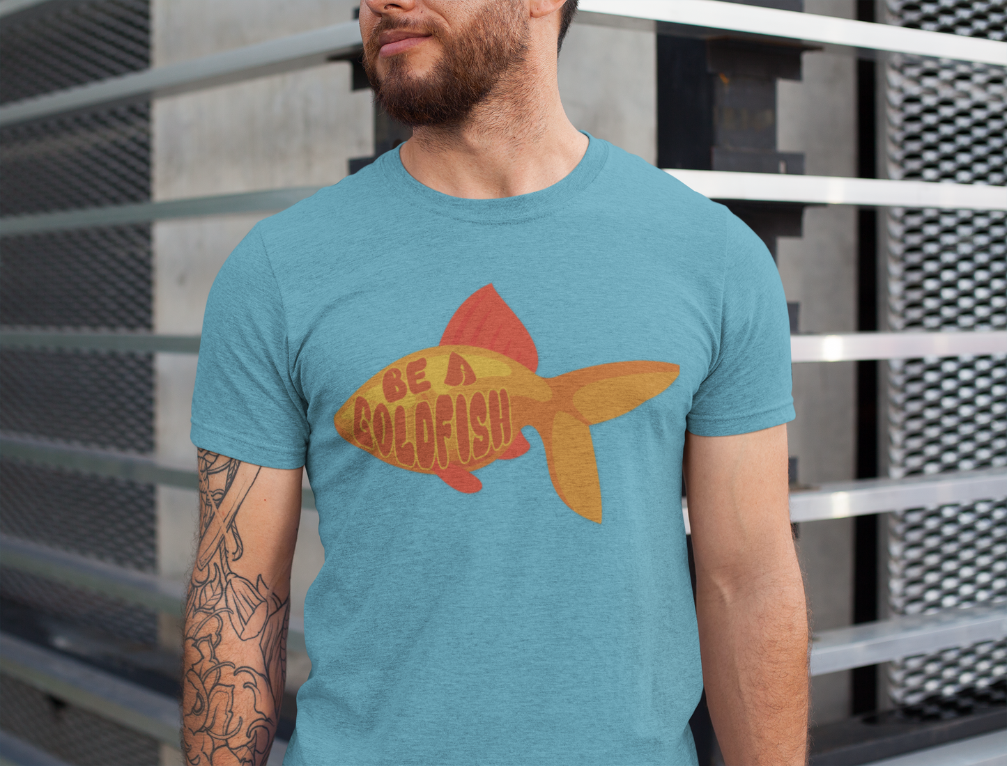 Be a Goldfish - Unisex Graphic Tee - motivational t-shirt, goldfish design, unisex apparel, cotton shirt, inspirational apparel, gift idea
