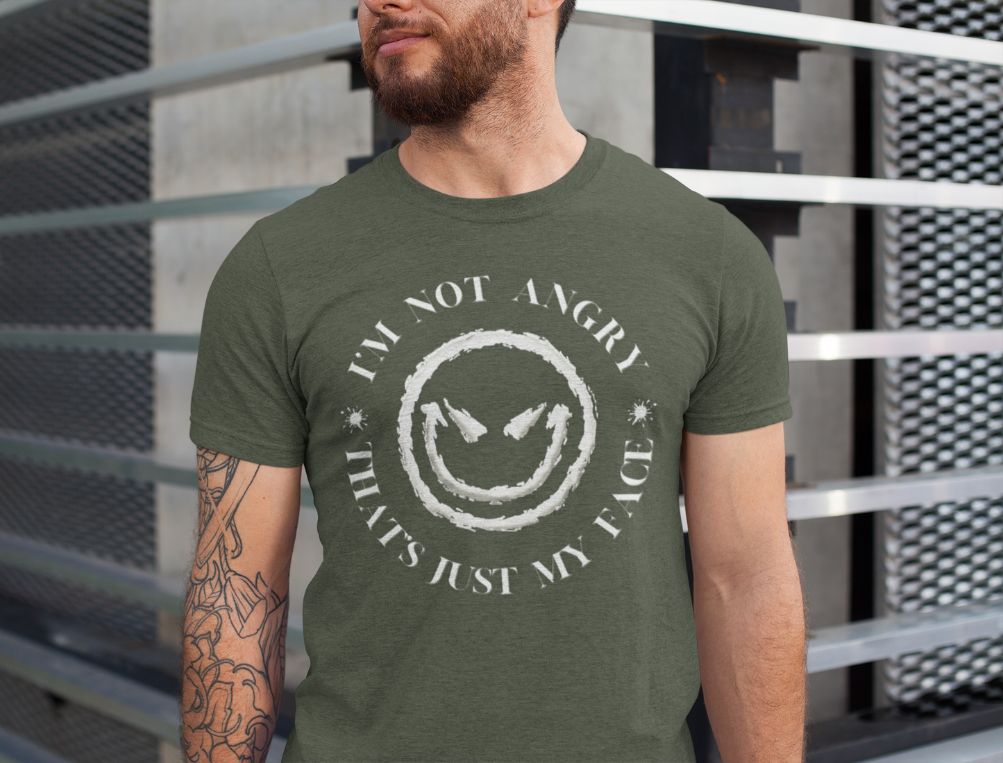 I'm Not Angry That's Just My Face - novelty slogan tee | sarcastic graphic tee | emotive text shirt | casual humor apparel | gift idea