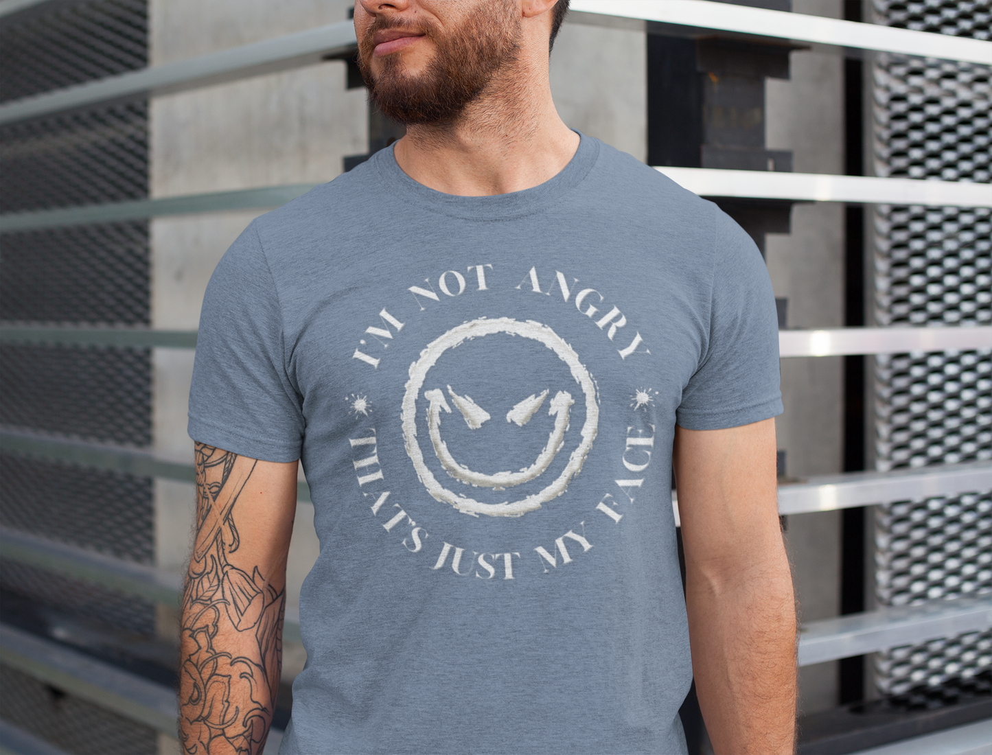 I'm Not Angry That's Just My Face - novelty slogan tee | sarcastic graphic tee | emotive text shirt | casual humor apparel | gift idea
