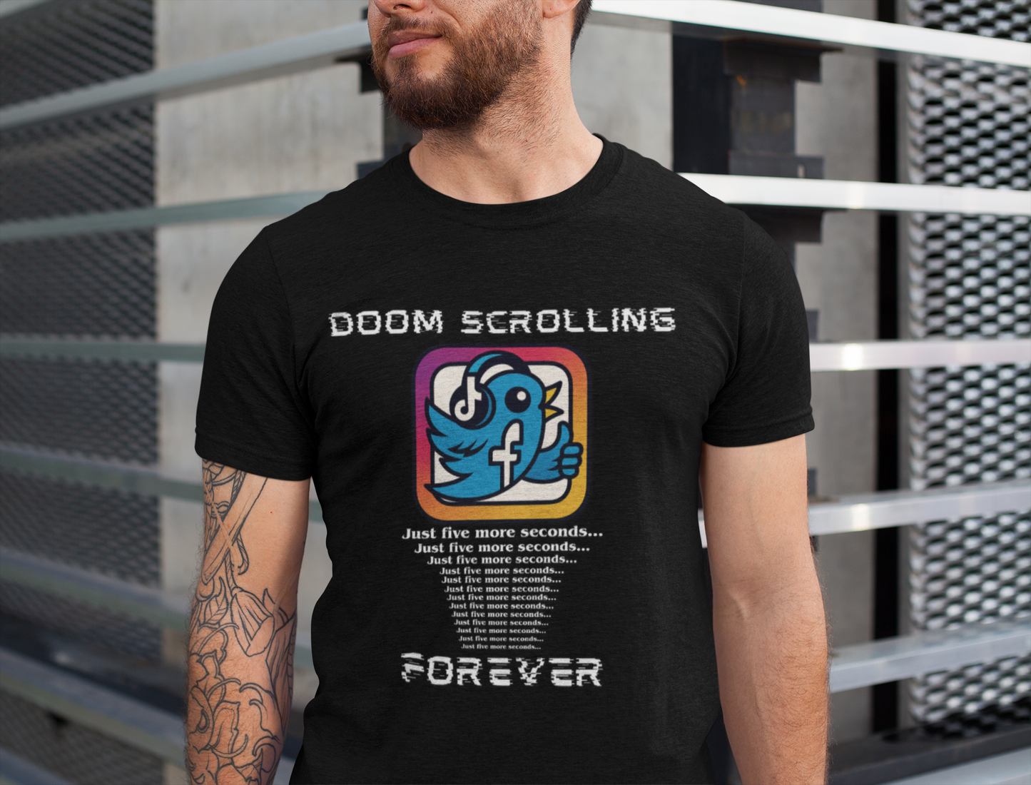 Doom Scrolling Tee, Funny T-Shirt for Social Media Lovers, Trendy Casual Wear, Perfect Gift for Internet Addicts, Great for Everyday Use