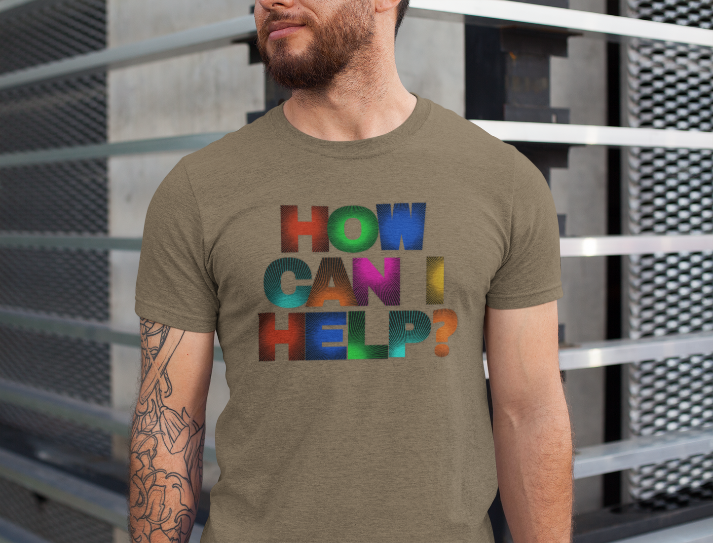 How Can I Help Tee  |  Vibrant Positivity T-Shirt, Gift for Helpers, Casual Wear, Community Service, Fun Statement Shirt