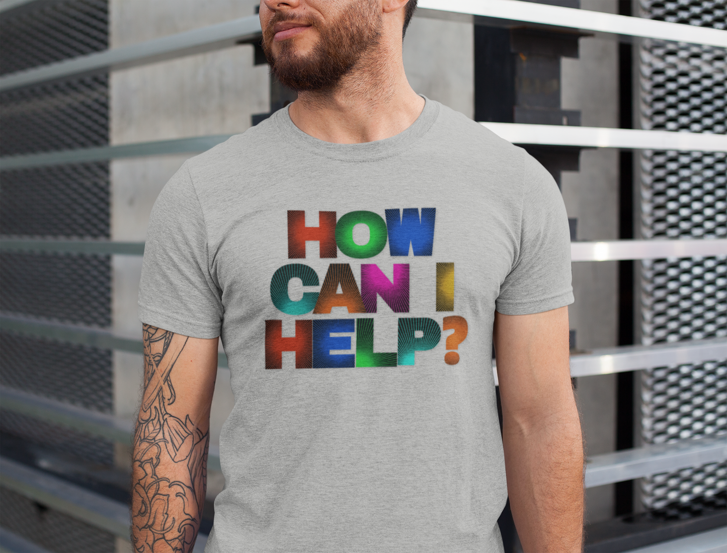 How Can I Help Tee  |  Vibrant Positivity T-Shirt, Gift for Helpers, Casual Wear, Community Service, Fun Statement Shirt