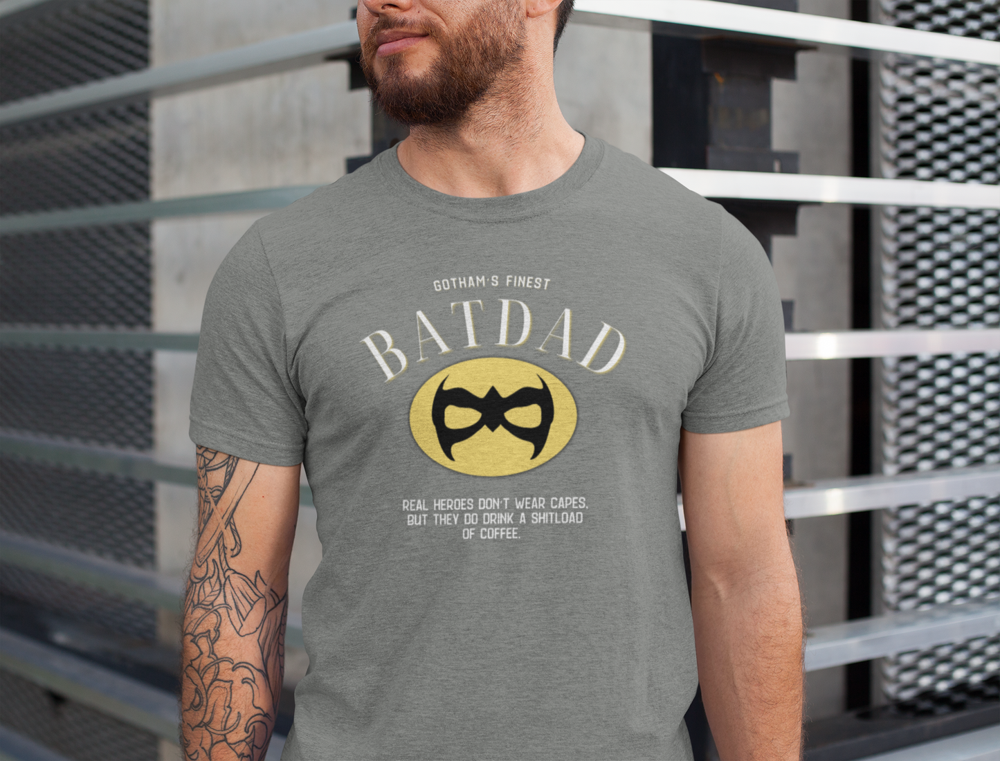 Funny Batdad T-Shirt, Hero Dad Shirt, Father's Day Gift, Unisex Tee, Geeky Dad Apparel, Coffee Lover Tee