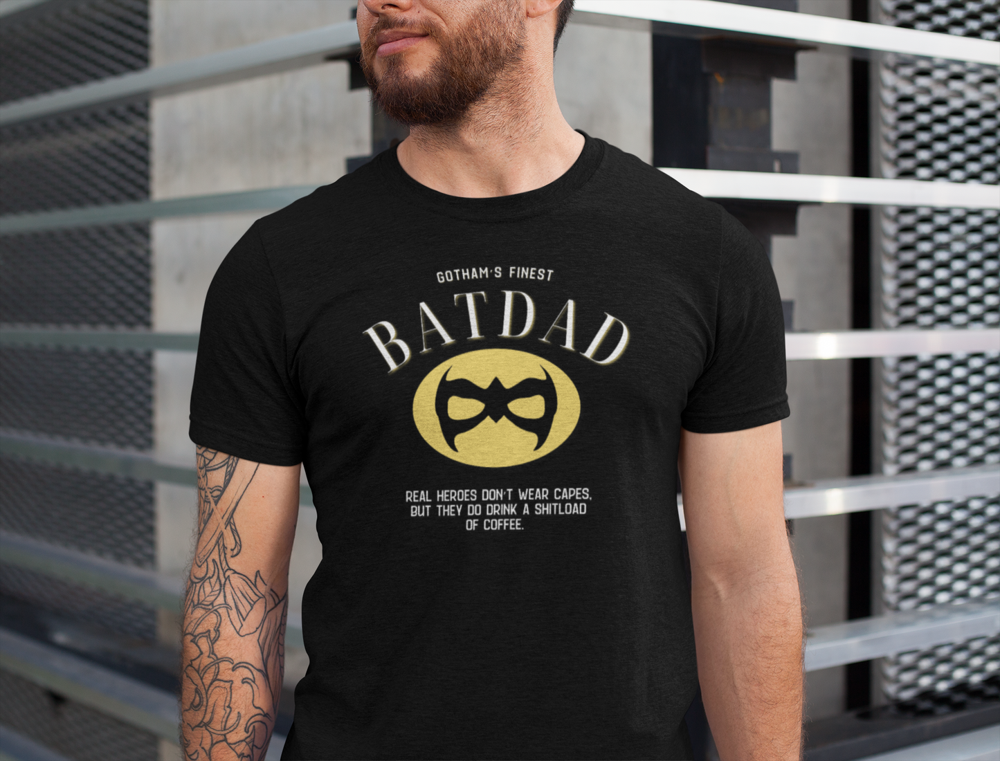 Funny Batdad T-Shirt, Hero Dad Shirt, Father's Day Gift, Unisex Tee, Geeky Dad Apparel, Coffee Lover Tee