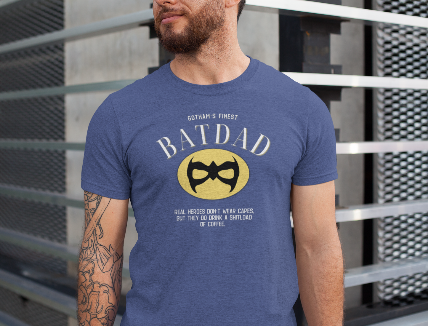 Funny Batdad T-Shirt, Hero Dad Shirt, Father's Day Gift, Unisex Tee, Geeky Dad Apparel, Coffee Lover Tee