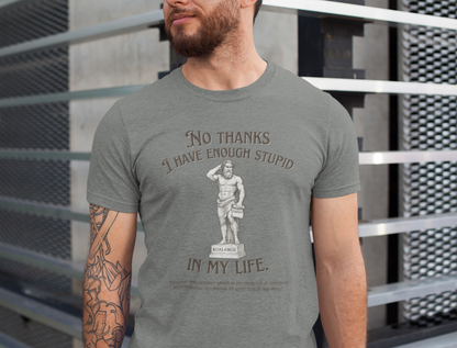 "No Thanks I Have Enough Stupid in My Life" - Humorous Statement Tee, Perfect for Gifts, Casual Wear, Birthdays, Parties, Sarcastic Style