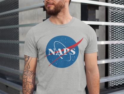 NASA Naps Unisex Tee, Funny Space Shirt, Gift for Astronomers, Space Lovers T-Shirt, Gift for Nap Lovers, Science Humor Apparel