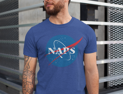 NASA Naps Unisex Tee, Funny Space Shirt, Gift for Astronomers, Space Lovers T-Shirt, Gift for Nap Lovers, Science Humor Apparel