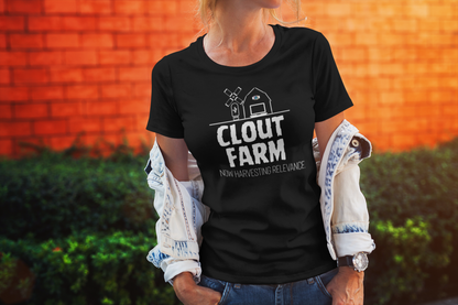 Clout Farm Tee, Funny T-Shirt for Meme Lovers, Gift for Cynics, Trendy Casual Shirt, Harvest Relevance Apparel