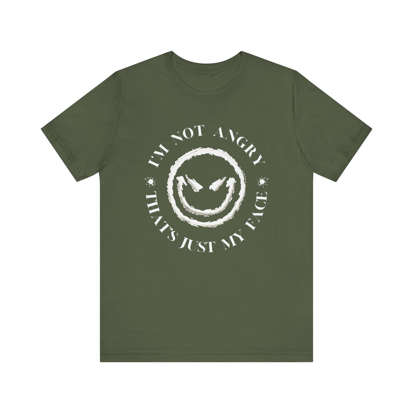 I'm Not Angry That's Just My Face - novelty slogan tee | sarcastic graphic tee | emotive text shirt | casual humor apparel | gift idea